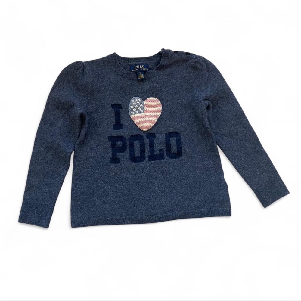 Polo by Ralph Lauren Kids Navy Heart Sweater